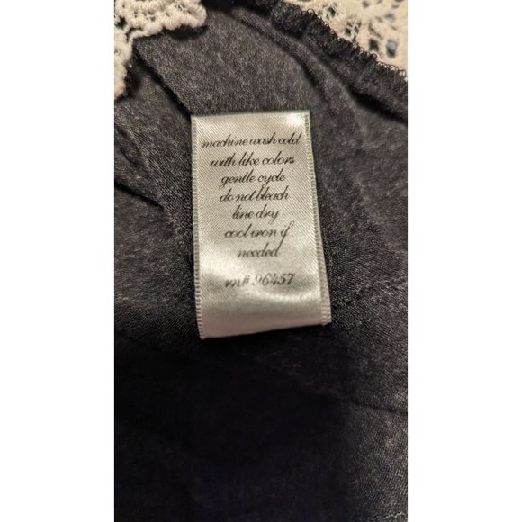 Stony Apparel Sz S Rayon Blend Gray Soft Crossover Back Tank with Lace Edging - Picture 7 of 9